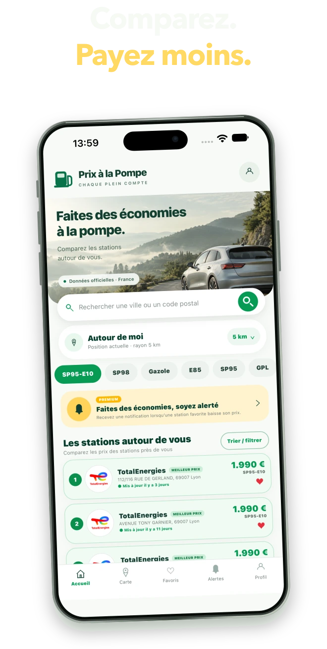 L’application Prix à la Pompe sur iPhone